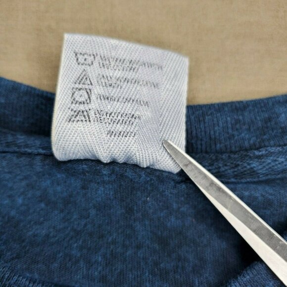 Comfort Colors Dark Blue Stone Washed Design Front Pocket Cotton Medium T Shirt - Picture 6 of 6